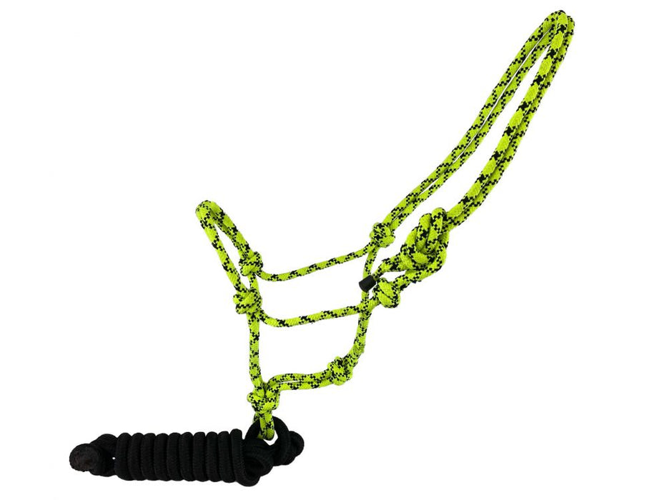 FLUOROSCENT KNOTTED COWBOY HALTER W MATCHING LEAD