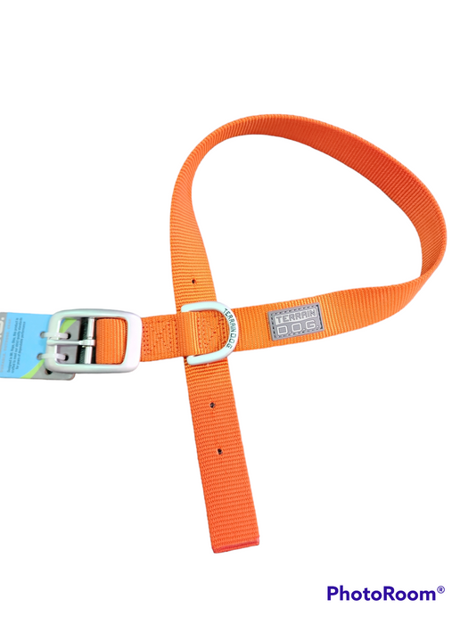 Nylon Single-Ply Dog Collar - Orange - XS NECK S. 9"