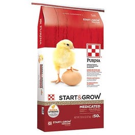 Purina Start and Grow Medicated Crumbles Chick Feed, 50 lb. Bag