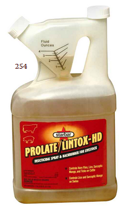 Prolate/Lintox-HD Insecticide Fly and Tick Spray, Backrubber for Livestock - 128 oz
