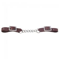 Tough1® Harness Leather Curb Strap with Single Chain