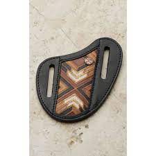 Knife scab - Hooey - Black with Brown and Ivory Aztec Pancake Knife Sheath