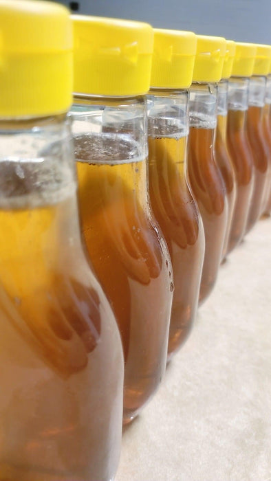 Honey Bee Squeeze Bottles 350g - With Yellow Flip Top