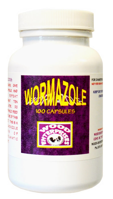 Wormazole 100 capsules (not for sale in California) ** could be in clear bottles or white **